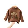 Camiseta Térmica de Forro Polar Base para Niñas, Nuevo Estilo Otoño/Invierno 2026, Manga Larga, Cuello Semi-Alto, Top Cálido para Bebé Niña
