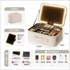 Bolsa de Maquillaje con Luz, Gran Capacidad, Compartimentos Divididos, Almacenamiento Portátil, con Espejo, Estuche de Viaje para Maquillador Profesional, Caja de Maquillaje