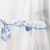 Moda Primavera 2026 Transfronteiriça Estilo Europeu e Americano Elegante na Moda Cós Ajustado Emagrecedor Babado Bordado Vestido com Costas Abertas