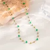 Collar de Acero Inoxidable con Piedras de Colores Irregulares, Cielo Estrellado de Dopamina Colorido, Cadena para Clavícula Versátil, Nuevo Set de Lujo Ligero para Mujer