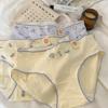 Ropa interior de algodón puro para bebé, clase A, para mujer, entrepierna antibacteriana, longitud extendida, adecuada para todas las estaciones, estilo femenino, cintura media, estampado floral japonés