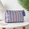 Nuevo neceser de PVC a rayas transfronterizo, bolsa de almacenamiento de artículos de tocador de gran capacidad para viajes a la playa, neceser transparente impermeable