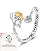 Moda Nueva Transfronteriza Más Vendida Anillo Abierto de Abrazo Madre e Hija Joyería Cálida de Corazón Grabado para el Día de la Madre