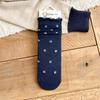 Calcetines de Punto de Media Caña Lisos con Lazo Floral de Otoño e Invierno Calcetines Dulces para Mujeres y Niñas Calcetines de Encaje Calcetines Holgados Grises Retorcidos