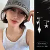 Pendientes Asimétricos de Estrella para Mujer, Diseño de Colgante Trasero de Nicho, Estilo de Lujo Ligero, Pendientes de Gama Alta