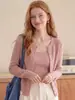 Cárdigan de punto estilo coreano CHOCOOLATE para mujer, abrigo corto versátil de otoño, ajustado, elegante, con botones