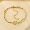 Pulsera de Serpiente Redonda Trenzada en Oro para Mujer, Pulsera Ajustable Chapada en Oro de 18K, Joyería de Mano de Acero Inoxidable con Nudo