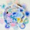 56 Pegatinas Transparentes de PET de Acuarela Soñadora de Cielo Estrellado Transfronterizas, Pequeñas, Frescas, Creativas, Impermeables, Decorativas, por Lote