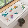 Pegatinas de pared autoadhesivas al por mayor transfronterizas con diseños de vida marina, pegatinas impermeables y antideslizantes para bañera, calcomanías removibles, directo del fabricante