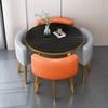 Mesa de Recepción Moderna y Combinación de Sillas Mesa de Negociación del Departamento de Ventas Mesa y Sillas de Recepción de Tienda Oficina Ocio Mesa Redonda Pequeña Cuadrada Comida
