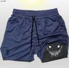 Shorts de fitness de doble capa Ghostface entrenamiento de culturismo deportes para hombre dos en dos estampado de animación 2D playa al aire libre secado rápido