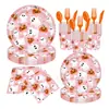 Vajilla de Halloween para Productos Nuevos Transfronterizos Base Vajilla Desechable Divertida de Calabaza Suministros para Fiestas Platos de Papel Desechables