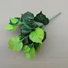 Planta Artificial Planta Verde Maceta Hojas Decorativas Pared de Plantas Arreglo Floral Accesorios Ramo de 7 Horquillas Hoja de Tortuga Hoja de Rábano Verde