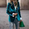 Chaqueta de Traje Elegante de Color Puro, Nueva Moda Otoño e Invierno para Mujer, Transfronteriza Europea y Americana de Amazon 2025