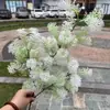Comercio Exterior Flores Artificiales Blancas al por Mayor Hortensia Blanca Sola Rosa Peonía Madera Pagoda Hortensia Decoración de Boda Flores Falsas