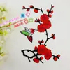 Roupas Novas de Flor de Inverno Peças Bordadas com Flores Tecido Patch Flor de Ameixa Pássaros Grande Cheongsam Cola Quente F290# Flor Quente