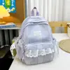 Mochila Escolar Xadrez Fresca e Simples Estilo Japonês para Alunas do Ensino Fundamental, Mochila Minimalista para Meninas, Mochila de Alto Valor para Alunos do Ensino Médio