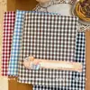Tela de cuadros de algodón, tejido liso de hilo teñido de algodón puro, estilo fresco para camisas, ropa, faldas, tela para manualidades DIY, material de algodón