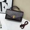 Bolso de Mano de Lujo Accesible de Alta Gama Bolso Tejido a Mano de Cuero Genuino 2025 Nuevo Bolso Satchel de Moda Bolso de Noche Bolso Cuadrado Pequeño de Piel de Vaca