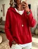 Nuevo suéter de punto con capucha de estilo europeo y americano, para otoño/invierno 2026, corte holgado, para mujer, color liso, con botones, manga larga, prenda exterior