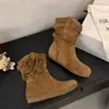 Botines Birkenstock Retro Maillard con Flecos para Mujer 2026 Nuevo Otoño Versátiles Adelgazantes Botas Martin Más Vendidas Botas Caídas