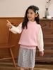 Concéntrate en Chaleco de suéter de lana 100% para niños, chaleco sin mangas para niños y niñas, engrosado, niña, flor, estilo coreano, chaleco de punto
