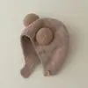 Gorro de Bebé Otoño Invierno Gorro de Felpa Cálido Engrosado Para Recién Nacidos Gorro Protector de Orejas Niños Niñas Gorro Cubre Cabeza a Prueba de Viento