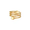 Suministro exclusivo transfronterizo anillo magnético en forma de corazón incrustado con imán tamaño ajustable anillo de resorte anillo de dedo de línea envuelta a la moda