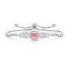 Pulsera de Hielo Flor de Hielo Corte Trigo Espiga Huevo de Paloma de Piedra Preciosa de Color Más Vendida en Transmisión en Vivo, Pulsera Elástica con Forma de Huevo Chapada en Oro Real con Diamante de Alto Carbono