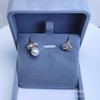 Accesorios de Perlas DIY Pendientes de Plata de Ley S925 Pendientes Cuentas Redondas de 8-10 mm Soporte Vacío Sin Perla Forma de Flor
