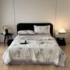 Clase a Verano Lyocell Tencel Edredón de Verano Seda de Hielo Dormir Desnudo Sedoso Verano Fresco Edredón Lavable a Máquina Fresco Individual y Doble Edredón Delgado