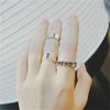 Anillo de nudillo abierto de tres piezas de estilo étnico creativo de estilo coreano retro personalizado anillo de cola anillo retorcido de 3 piezas