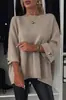 2026 Europeu e Americano Cruzamento de Fronteira Outono Novo Feminino Gola Redonda Versátil Casual Tops