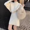 Traje Casual de Punto Estilo Coreano, Suave y Elegante, Nuevo Estilo Otoño 2025, Conjunto de Dos Piezas Estilo Tweed, Suéter y Falda Corta de Alta Calidad para Mujer