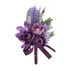 Suministros de Boda Arte Floral de Boda Flores Artificiales Celebración de Negocios Inauguración Ramillete para Invitado Boutonnière Flor de Mano