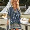 Fotos de Autodisparo Vestido Casual de Vacaciones Estilo Europeo y Americano Amazon 2026 Verano Marca Independiente Estampado Cuello en V Ropa para Mujer