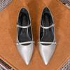 ¡Cuero suave! ¡Puedes pisar el talón! Zapatos Elegantes Estilo Francés Zapatos Mary Jane Negros Vintage Zapatos de Punta con Tacones