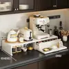 Estante multifuncional para microondas de cocina, extraíble, engrosado, para encimeras del hogar, soporte para cafetera, portavasos, estante de almacenamiento