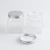 Procesamiento y Personalización de Botella Transparente para Crema de 300ml Botella Cuadrada de Boca Ancha Tapa de Aluminio Botella de Plástico PET Botella Exfoliante