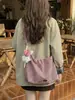 Bolso de Hombro de Gran Capacidad Nicho Coreano Bolso Cruzado para Mujer Cuadros Frescos Versátil para Viajes Cotidianos Bolso Cubo Simple de Nylon