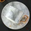 Conjunto de Xícaras de Café de Cerâmica de Luxo para Mulheres, Porcelana de Ossos Exquisita de Alto Padrão, Caixa de Presente de Alto Valor, Presente de Inauguração