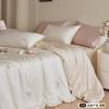 Conjunto de Cuatro Piezas de Fibra de Lyocell Camelia Rosa Bordado Femenino Primavera y Verano Ropa de Cama de Tencel Lanjing