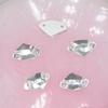 Accesorios de boda de diamante/vidrio de diamante con forma especial de doble agujero plano geométrico/piedra cosida a mano con doble agujero