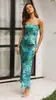 Transfronteiriço 24 anos primavera e verão novo europeu e americano comércio exterior temperamento socialite cetim costas vazadas sem alças vestido comprimento 23
