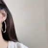 Pendientes de Aro Grandes Exquisitos Chapados en Oro con Aguja de Plata S925 para Mujer, con un Estilo de Gama Alta, Minimalista, Elegante y Genial