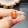 Anillo de Ópalo de Fuego al por Mayor de Fábrica Plata S925 Incrustado con Piedra Principal 7*9 Joyería de Lujo Venta Directa de Fábrica Exclusivamente para Suministro Transfronterizo
