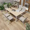 Mesa y silla de exterior madera plástica juego de tres o cinco piezas patio anticorrosión impermeable Protección Solar combinación Ocio exterior balcón jardín