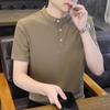 [Wang frito] nova camiseta masculina de manga curta masculina algodão e linho gola redonda modelo figura treme explosões grupo arquivo 5ª onda