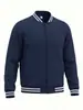 Comercio exterior transfronterizo otoño e invierno estilo americano chaqueta bomber con cuello alto con pantalones forrados de polar, traje deportivo casual de corte holgado para hombre