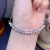Collar de Aguamarina Natural Cristal Limpio Piedra Principal 4Mms Plata 925 Incrustada con Proceso de Galvanoplastia Fina